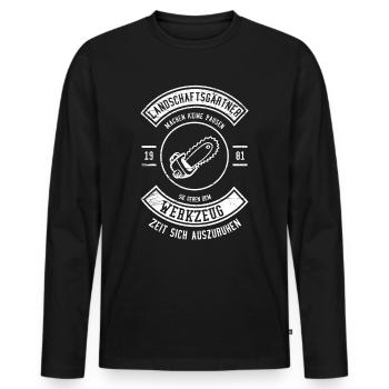 Landschaftsgärtner Galabau Gala Bau Gärtner Garten - Männer Premium Bio Langarmshirt - Schwarz - Vorne - Nico (187cm)