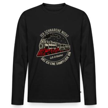 Railway saying snore train drivers snore - Men's Premium Organic Long Sleeve Shirt - black - Front - Nico (187cm)