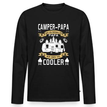 Camper Papa Cooler Camping Hobby Gift - T-shirt manches longues Premium bio Homme - noir - Devant - Nico (187cm)