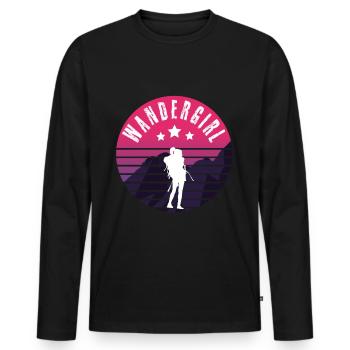 Wandern Wandergirl Wandersprüche Geschenk - Männer Premium Bio Langarmshirt - Schwarz - Vorne - Nico (187cm)