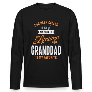 Called a Lot Of Names But Granddad Is My Favorite - Men's Premium Organic Long Sleeve Shirt - black - Front - Nico (187cm)