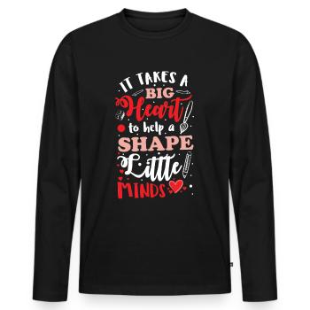 Teacher shape little hearts - Men's Premium Organic Long Sleeve Shirt - black - Front - Nico (187cm)