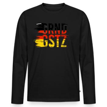 Grundgesetz - Männer Premium Bio Langarmshirt - Schwarz - Vorne - Nico (187cm)
