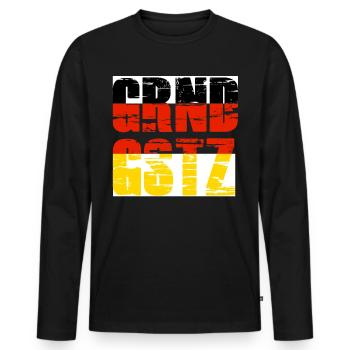 Grundgesetz Deutschland - Männer Premium Bio Langarmshirt - Schwarz - Vorne - Nico (187cm)