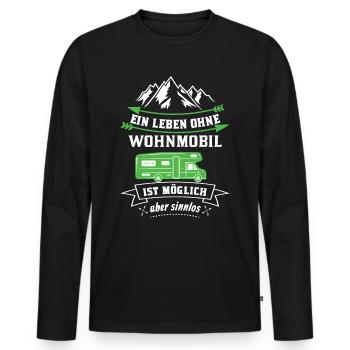 Camping Hobby Wohnmobil Geschenk - Männer Premium Bio Langarmshirt - Schwarz - Vorne - Nico (187cm)
