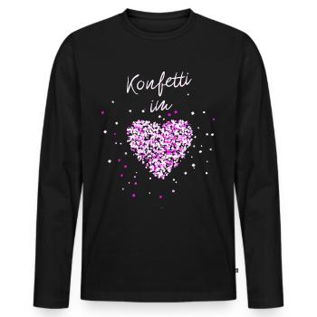 Konfetti im Herzen - Männer Premium Bio Langarmshirt - Schwarz - Vorne - Nico (187cm)