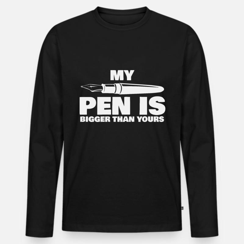 My Pen Is Bigger - Männer Premium Bio Langarmshirt - Schwarz