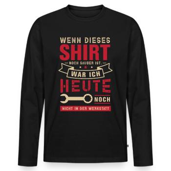 Mechaniker Werkstatt Kfz Motorrad Geschenkidee - Männer Premium Bio Langarmshirt - Schwarz - Vorne - Nico (187cm)