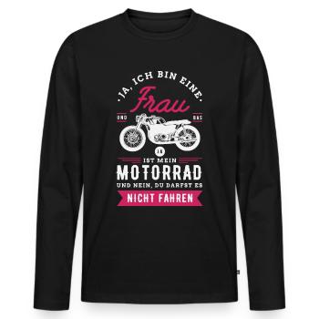 Motorrad Motorräder Bikerin Geschenkidee - Männer Premium Bio Langarmshirt - Schwarz - Vorne - Nico (187cm)