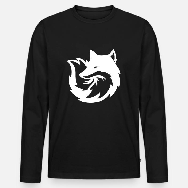Füchse - Männer Premium Bio Langarmshirt - Schwarz