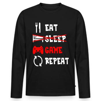 Gaming Game Gaming gamer Gaming Gamer Gamer Zocker - Männer Premium Bio Langarmshirt - Schwarz - Vorne - Nico (187cm)