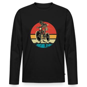 Downhill - T-shirt manches longues Premium bio Homme - noir - Devant - Nico (187cm)
