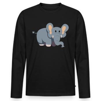 Tshirt mignon éléphant enfants garçons filles 104e - T-shirt manches longues Premium bio Homme - noir - Devant - Nico (187cm)