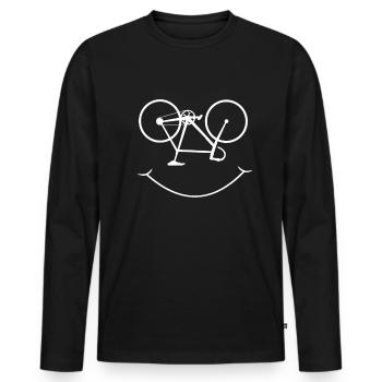 Bicycle racing bike cyclist - Men's Premium Organic Long Sleeve Shirt - black - Front - Nico (187cm)