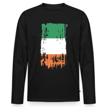 Irlande Irlande Irlande - T-shirt manches longues Premium bio Homme - noir - Devant - Nico (187cm)