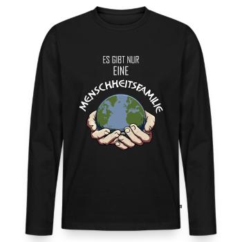 Menschheitsfamilie Friedensbewegung Peace - Männer Premium Bio Langarmshirt - Schwarz - Vorne - Nico (187cm)