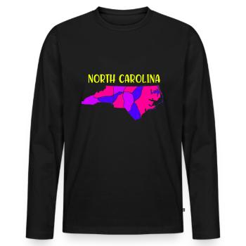 USA Staat: North Carolina - Männer Premium Bio Langarmshirt - Schwarz - Vorne - Nico (187cm)