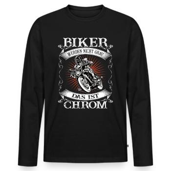 Biker hobby motorcycle gift - Men's Premium Organic Long Sleeve Shirt - black - Front - Nico (187cm)