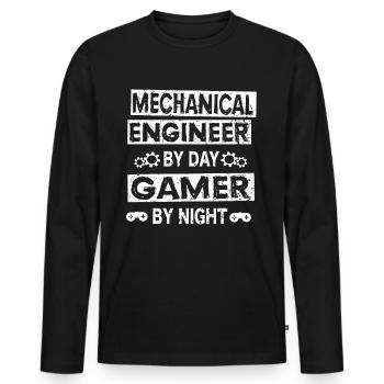Mechanical Engineer Mechanical Engineer Gamer - Men's Premium Organic Long Sleeve Shirt - black - Front - Nico (187cm)