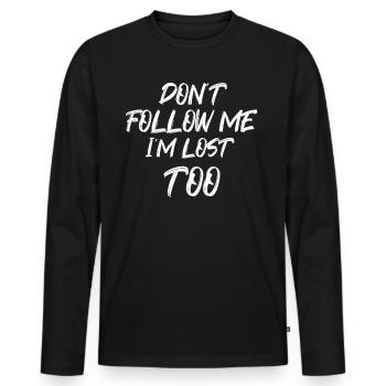 Borderline soul love saying - Men's Premium Organic Long Sleeve Shirt - black - Front - Nico (187cm)