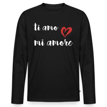 ti amo mi amore sarah - Männer Premium Bio Langarmshirt - Schwarz - Vorne - Nico (187cm)