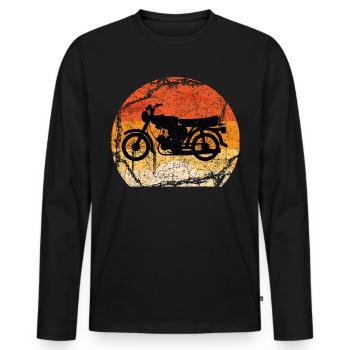 Moped Simson S51 - Men's Premium Organic Long Sleeve Shirt - black - Front - Nico (187cm)