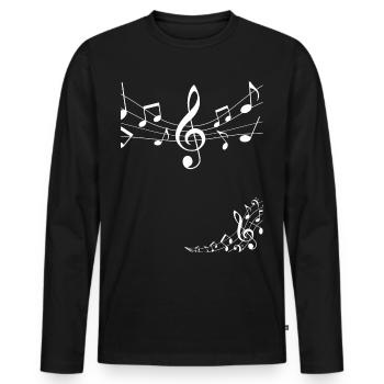 Notes de musique - T-shirt manches longues Premium bio Homme - noir - Devant - Nico (187cm)