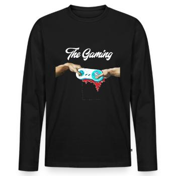 The creation of Michelangelo Gamer gift idea - Men's Premium Organic Long Sleeve Shirt - black - Front - Nico (187cm)