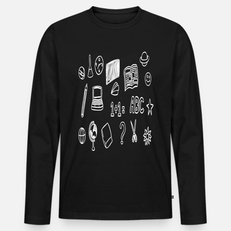 Schulbeginn Geschenk - Männer Premium Bio Langarmshirt - Schwarz