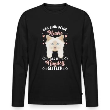 Ragdoll Glitzer - Männer Premium Bio Langarmshirt - Schwarz - Vorne - Nico (187cm)