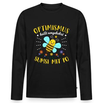 Optimismus Sumsi Mit Po Bienen Imker Lustiges Spaß - Männer Premium Bio Langarmshirt - Schwarz - Vorne - Nico (187cm)