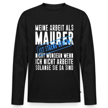 Maurer Maurer Geschenkidee Geschenk Maurer - Männer Premium Bio Langarmshirt - Schwarz - Vorne - Nico (187cm)