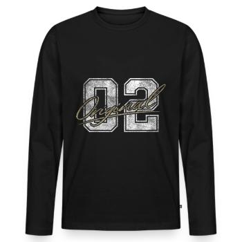 Vintage 2002 Original 20ème Anniversaire Cadeau - T-shirt manches longues Premium bio Homme - noir - Devant - Nico (187cm)