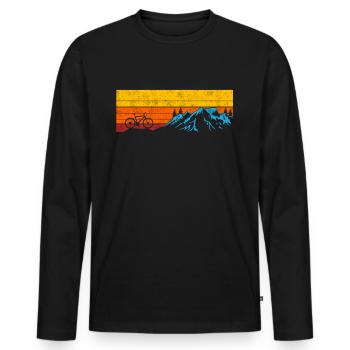 Mountain bike bicycle mountains MTB hobby - Men's Premium Organic Long Sleeve Shirt - black - Front - Nico (187cm)