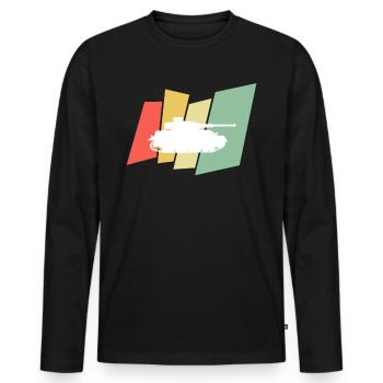 Tank, Transport, Tank Boat - Männer Premium Bio Langarmshirt - Schwarz - Vorne - Nico (187cm)