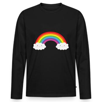 Arc en ciel arc en ciel - T-shirt manches longues Premium bio Homme - noir - Devant - Nico (187cm)