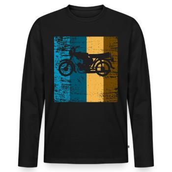 Moped Simson S51 - Männer Premium Bio Langarmshirt - Schwarz - Vorne - Nico (187cm)