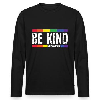 Be child - Men's Premium Organic Long Sleeve Shirt - black - Front - Nico (187cm)