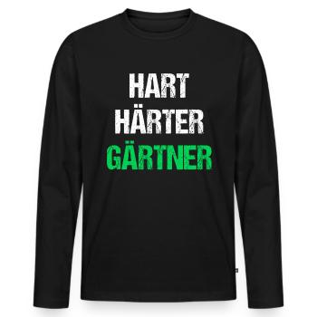 Hart Härter Gärtner - Männer Premium Bio Langarmshirt - Schwarz - Vorne - Nico (187cm)