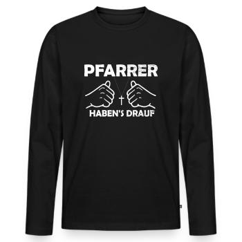 Pastor - Men's Premium Organic Long Sleeve Shirt - black - Front - Nico (187cm)
