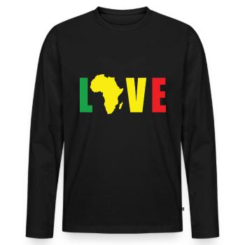 Africa - Men's Premium Organic Long Sleeve Shirt - black - Front - Nico (187cm)