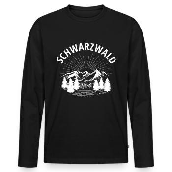 Forêt Noire - T-shirt manches longues Premium bio Homme - noir - Devant - Nico (187cm)