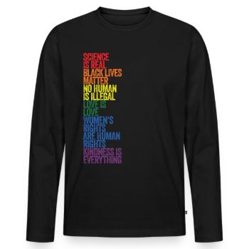 Vintage Science Is Real Black Lives Matter LGBT Pr - Männer Premium Bio Langarmshirt - Schwarz - Vorne - Nico (187cm)