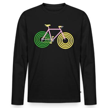 Vélo vélo vtt kit fixie bike love - T-shirt manches longues Premium bio Homme - noir - Devant - Nico (187cm)