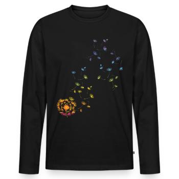 Pusteblume Blume des Lebens Löwenzahn Chakra - Männer Premium Bio Langarmshirt - Schwarz - Vorne - Nico (187cm)