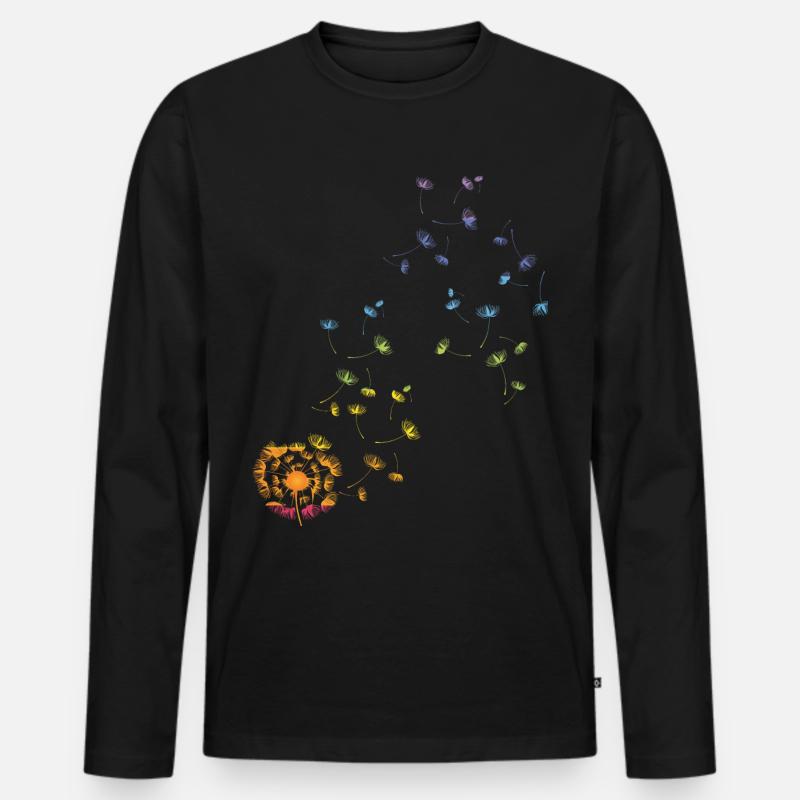 Pusteblume Blume des Lebens Löwenzahn Chakra - Männer Premium Bio Langarmshirt - Schwarz