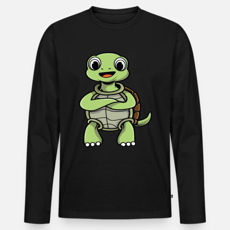 Schildkröte - Männer Premium Bio Langarmshirt - Schwarz