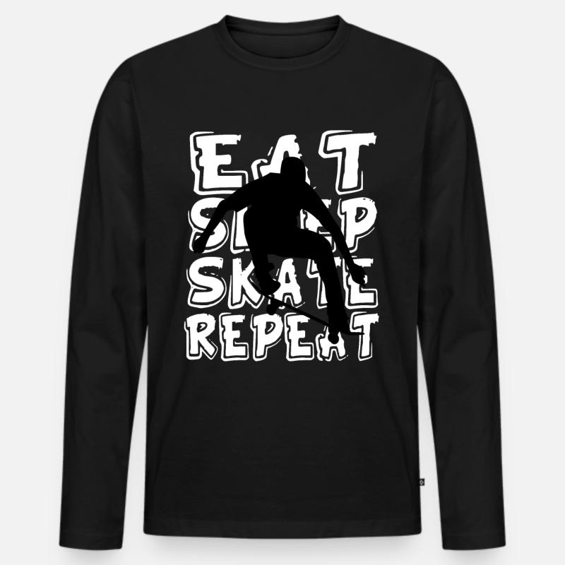 Skateboard Kinder - Männer Premium Bio Langarmshirt - Schwarz