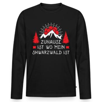 Zuhause Schwarzwald Shirt - Männer Premium Bio Langarmshirt - Schwarz - Vorne - Nico (187cm)