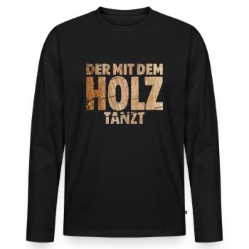 T-Shirt für Tischler, Schreiner und Holz Handwerk - Männer Premium Bio Langarmshirt - Schwarz - Vorne - Nico (187cm)